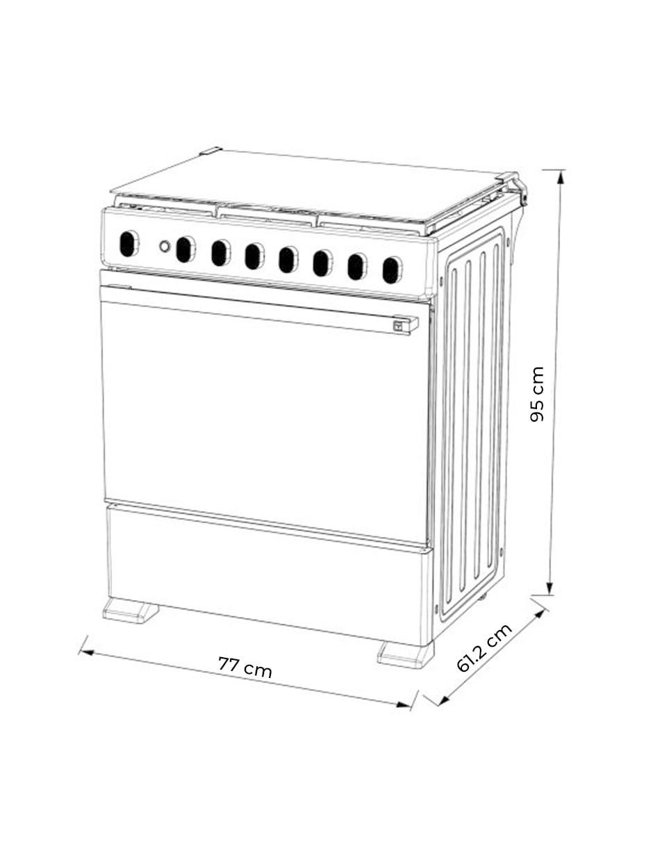 Estufa de piso a gas natural/lp 77 cm FS7660GSS de 6 quemadores 8