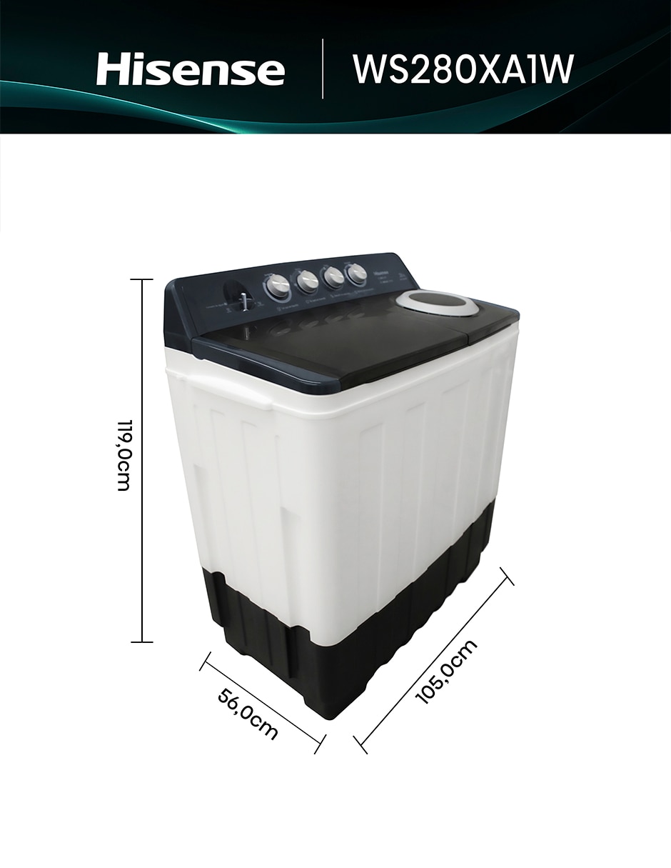 Lavadora doble tina Manual carga Carga superior WS280XA1W 16
