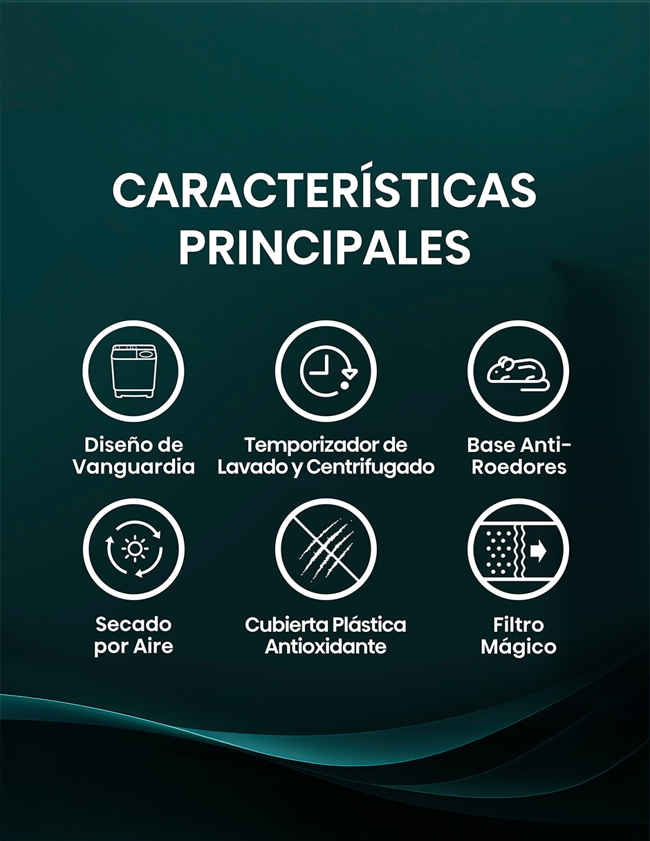 Lavadora doble tina Manual carga Carga superior WS280XA1W 13