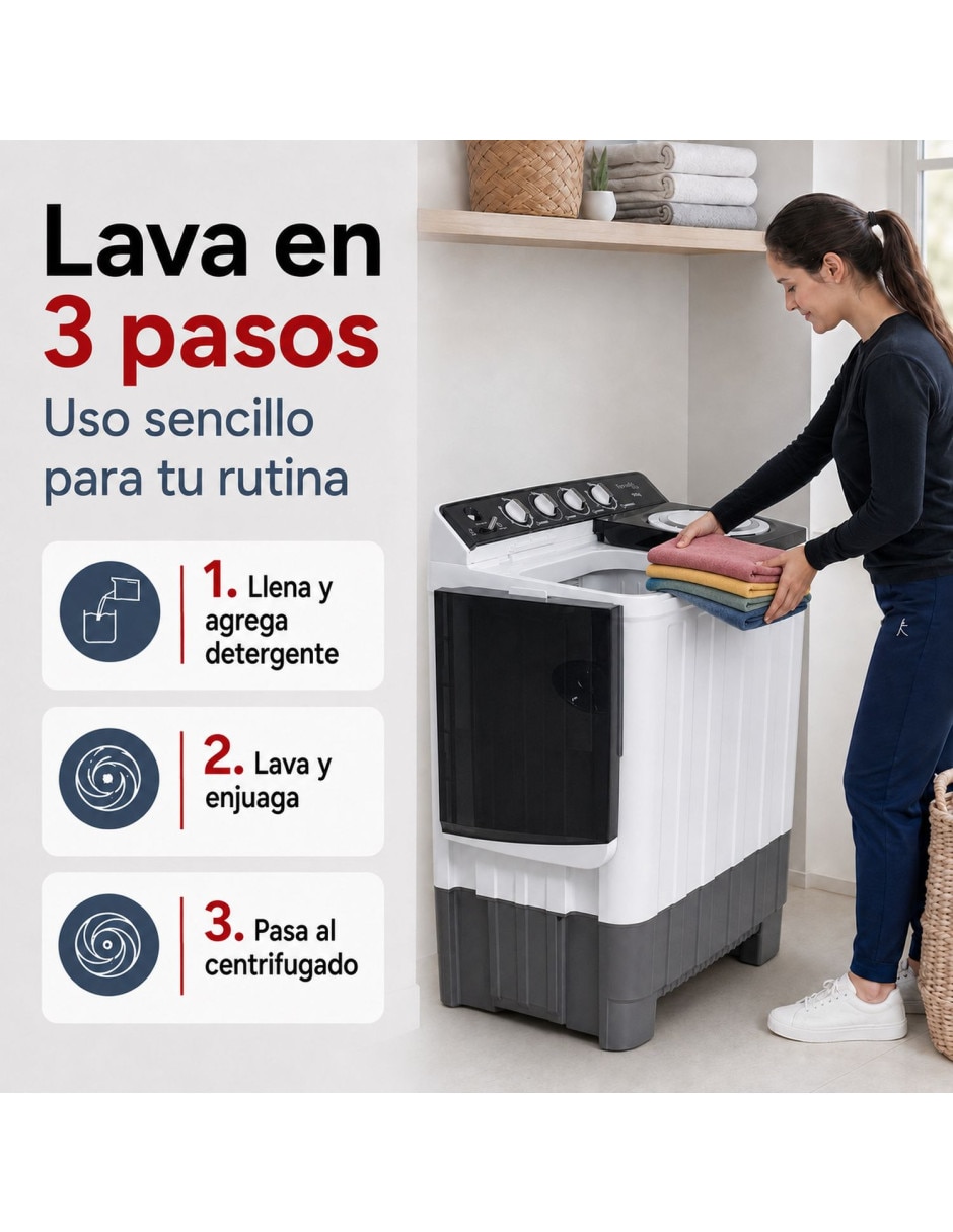 Lavadora 16 kg Semiautomática carga superior MKZ 7