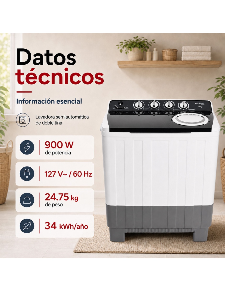 Lavadora 16 kg Semiautomática carga superior MKZ 8