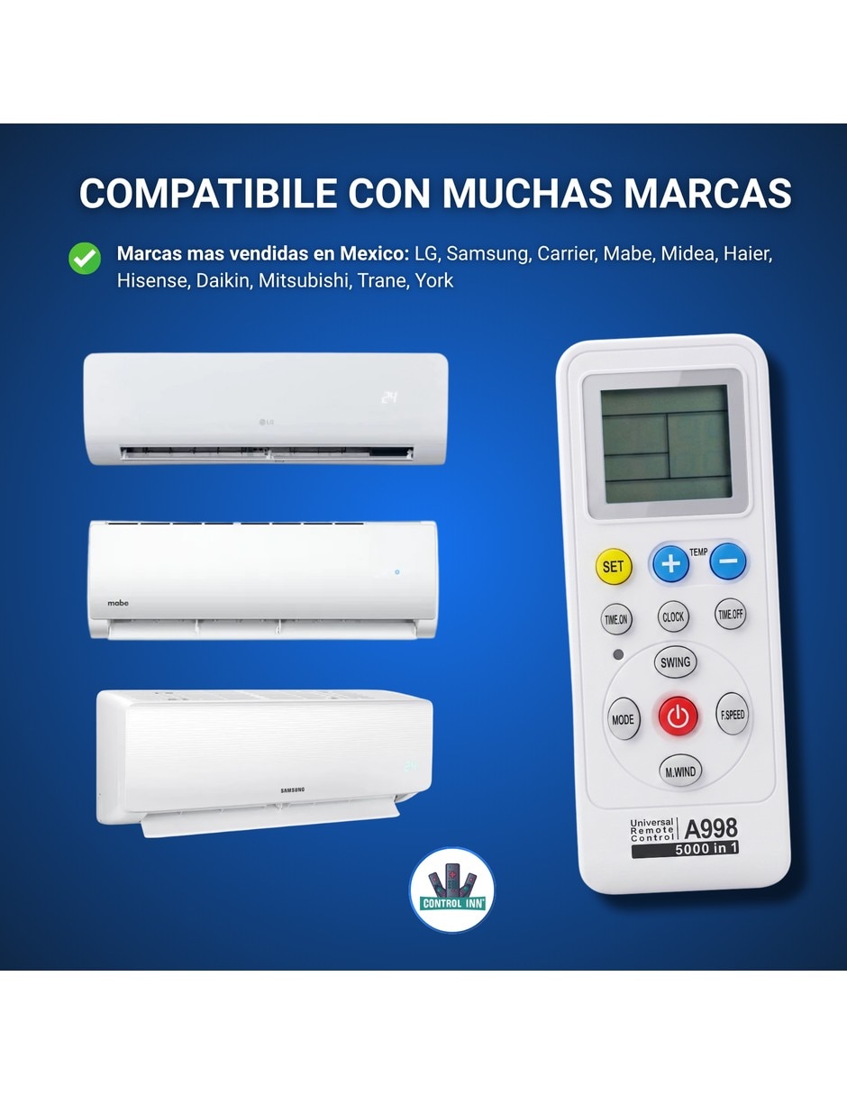 Control remoto para aire acondicionado Universal Aire Ac Intensity 3
