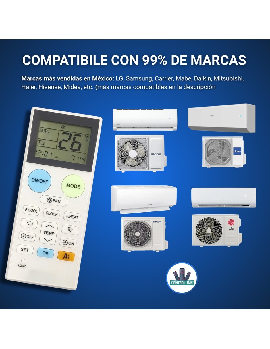 Control remoto para aire acondicionado Universal Aire AC Riello Búsqueda Inteligente AI 3