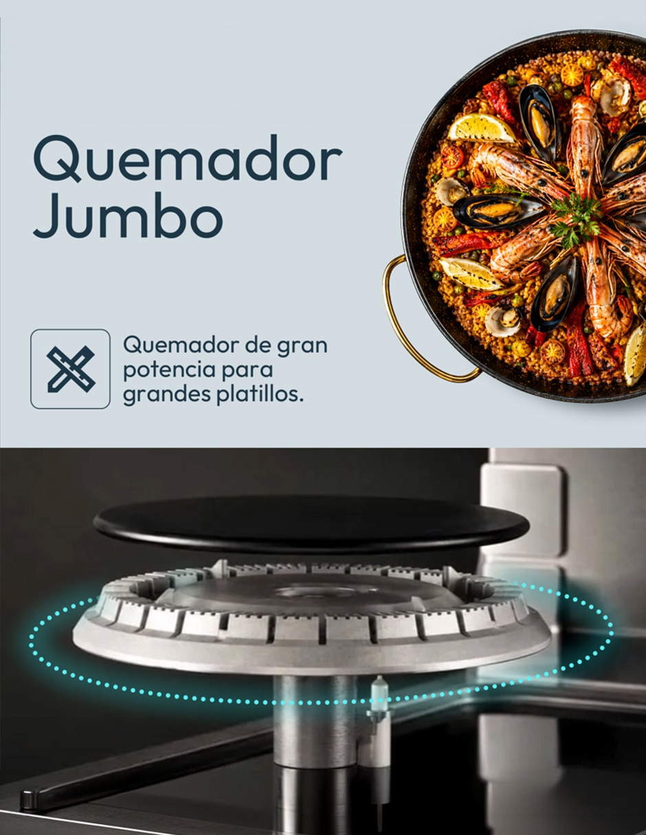 Estufa de piso a Gas LP Air Fry 76.60 cm EMA7660CX0CM76BSS de 6 quemadores 13