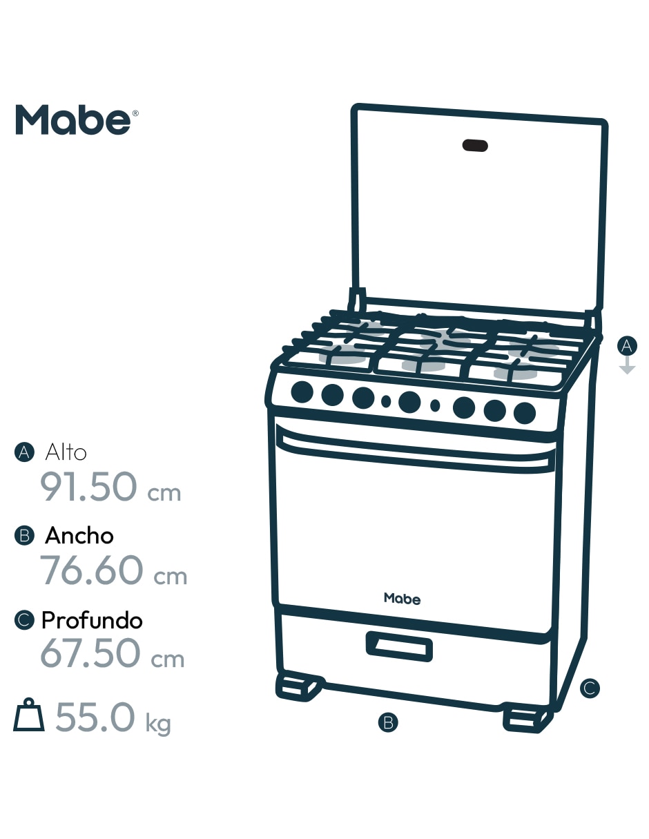 Estufa de piso a Gas LP Air Fry 76.60 cm EMA7660CX0CM76BSS de 6 quemadores 17