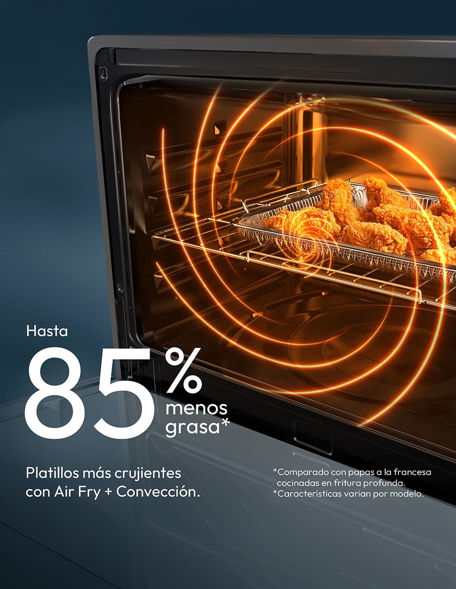 Estufa de piso a Gas LP Air Fry 76.60 cm EMA7660CX0CM76BSS de 6 quemadores 10