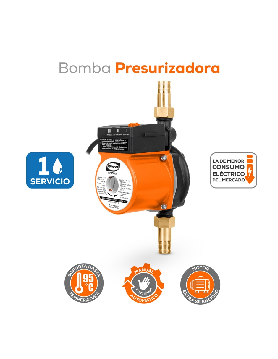 Bomba de agua Centrífuga 1/6 HP 3