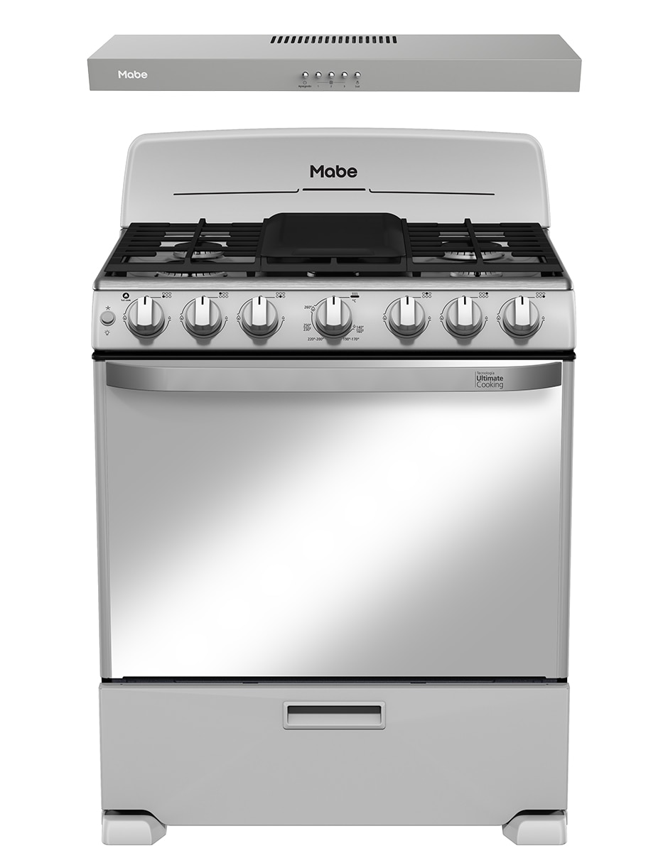 Combo estufa de piso a Gas LP 76.6 cm EM7659BF3CMP76BGX de 6 quemadores