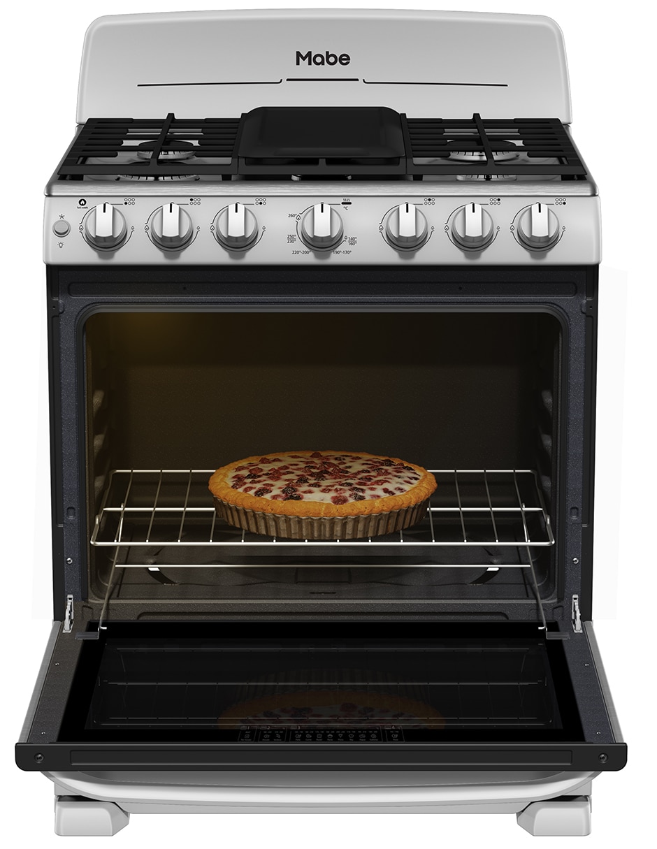 Combo estufa de piso a Gas LP 76.6 cm EM7659BF3CMP76BGX de 6 quemadores 5