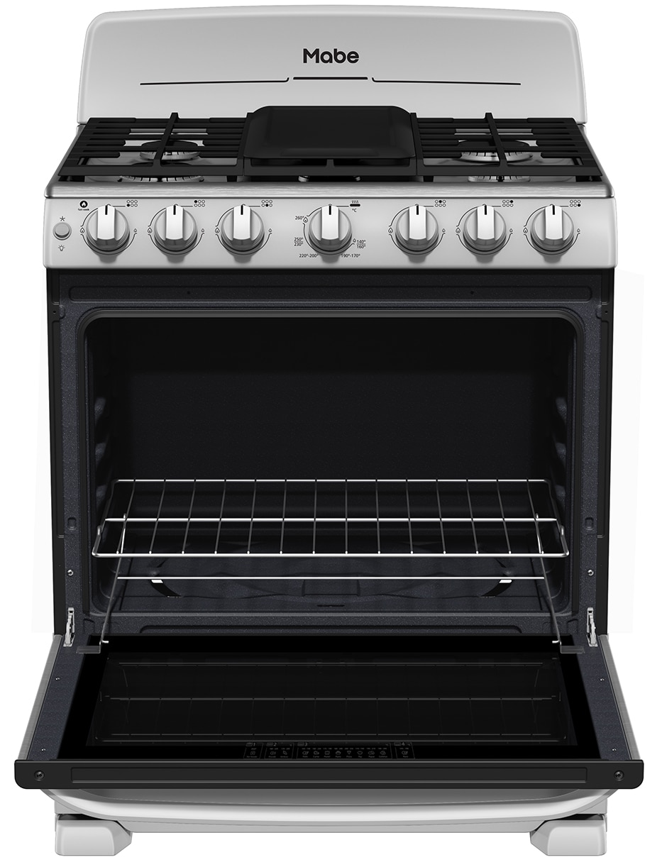 Combo estufa de piso a Gas LP 76.6 cm EM7659BF3CMP76BGX de 6 quemadores 6