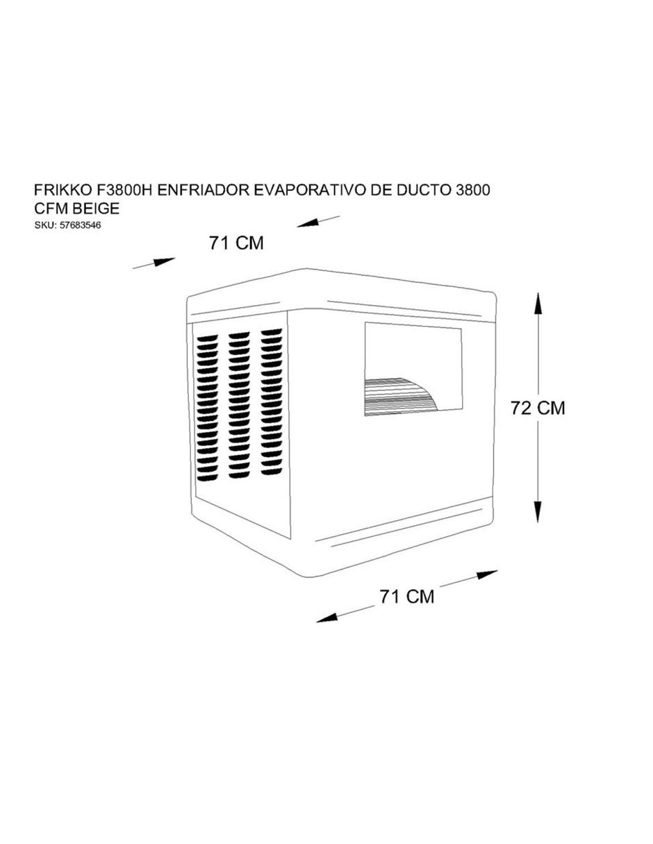 Enfriador evaporativo Frío F3800H 100 V 5