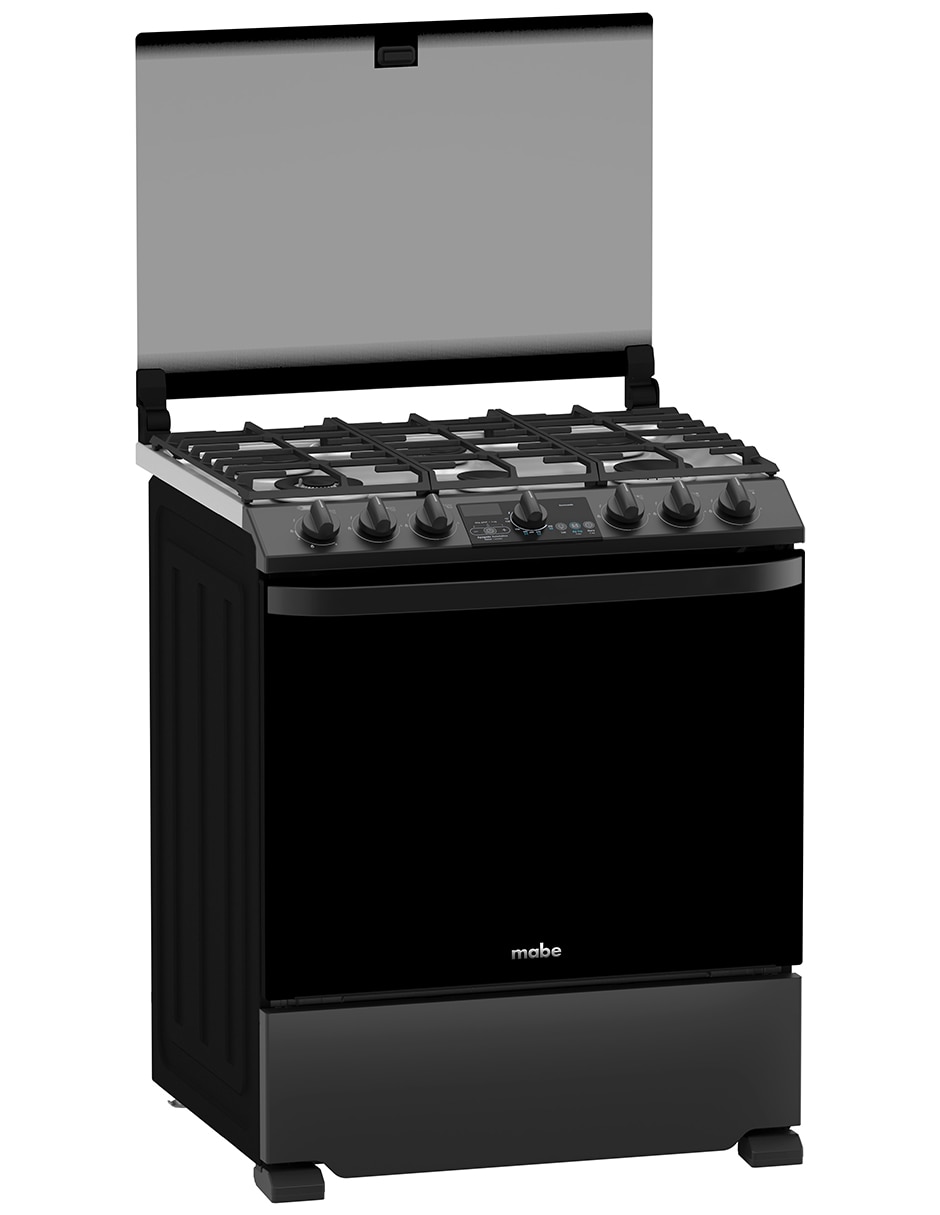 Estufa de piso a gas LP Mabe Air Fry 75.8 cm EMHA7613DBS0 de 6 quemadores